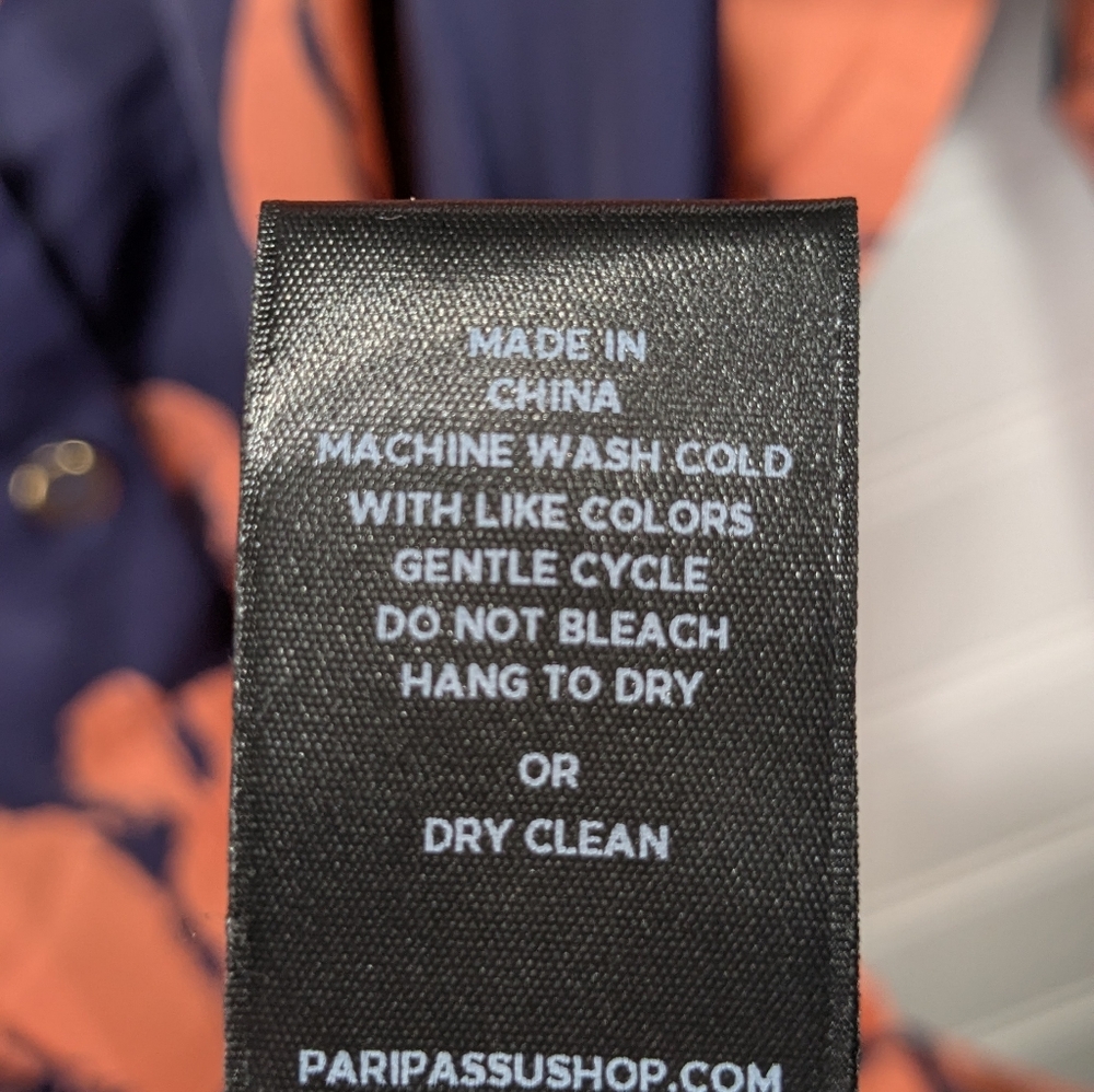 Pari Passu Long Floral Rust and Navy Button Up Tie Waist Shirt Dress NWOT (5)20 - Picture 7 of 8